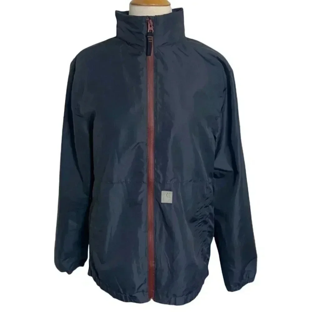 Eetnies S Gray windbreaker with hidden hood full zip Skateboard jacket